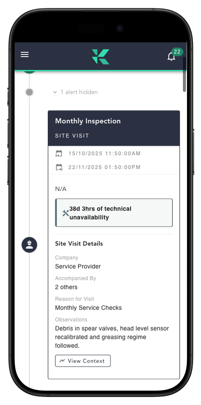 Konductor app on iPhone showing logbook interface including availability calcualtions